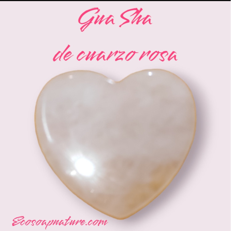 Gua Sha de cuarzo rosa para masaje facial 