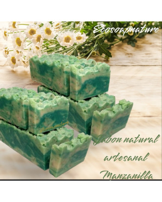 Jabón natural con aceite de oliva Manzanilla y Menta 