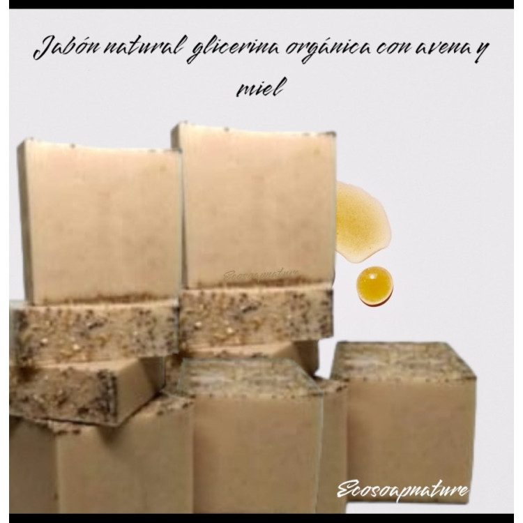 Jabón con glicerina orgánica Avena y Miel 