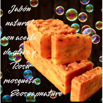 Jabón natural con aceite de oliva y Rosa Mosqueta 