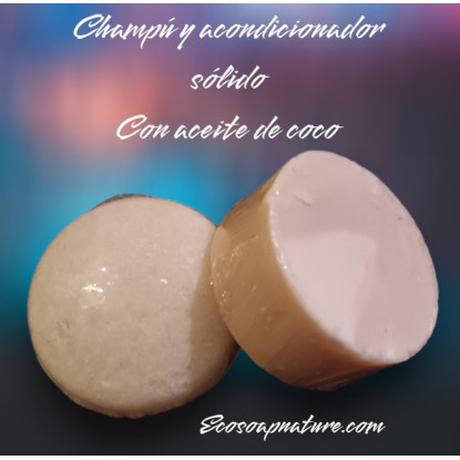 Pack cabello sólidos champú coco y acondicionador cabello nutrido 