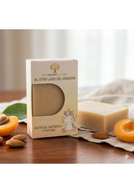 Al otro lado del Arcoiris jabón natural caléndula y platano Al otro lado del Arcoiris jabón natural caléndula y platano