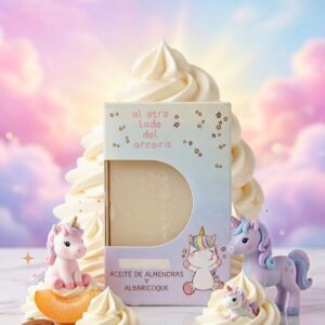🌈 Jabón Natural Aceite de Almendras y Albaricoque | Colección "Al Otro Lado del Arcoíris" 🍑🦄