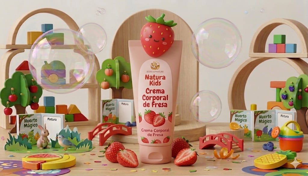 🍓 Crema Corporal "La Fiesta de Pijamas de las Fresas" Colección: Aromas de mi niñez & Natura kids