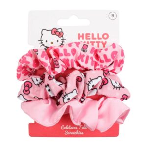 3 Coleteros De Tela Para El Pelo Hello Kitty
