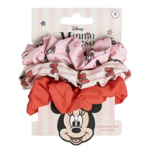 3 Coleteros De Tela Para El Pelo Minnie