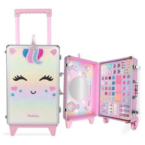 Maleta de maquillaje Little Unicorn Martinelia abierta y cerrada
